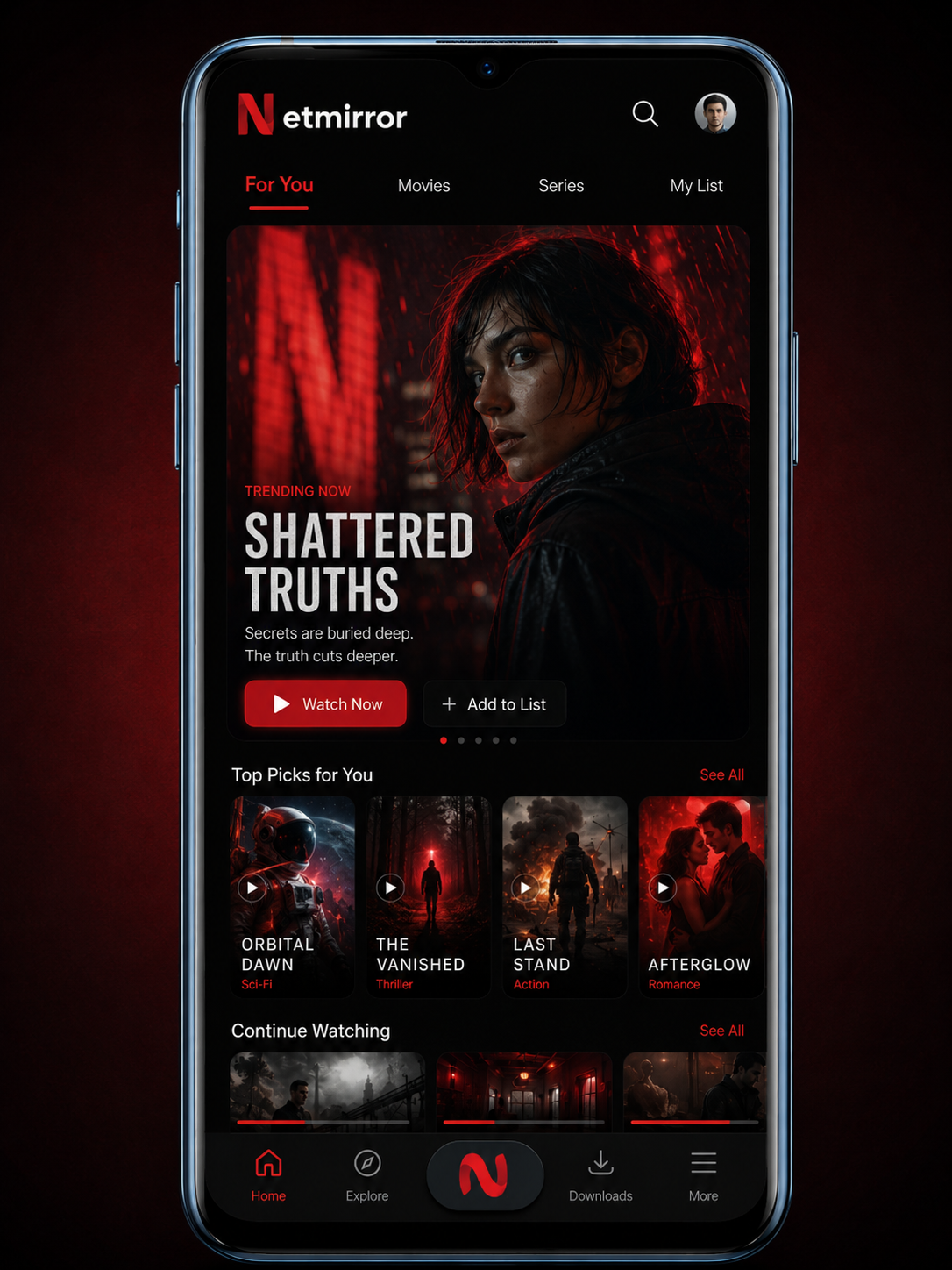Netmirror mobile app preview